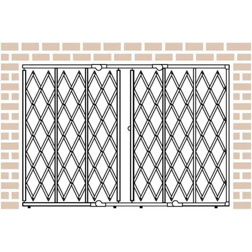 Illinois Engineered Products HYDP1470 Storefront Security Gate - 14' W x 7' H, w/ Folding Top & Bottom