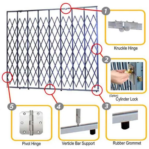 Illinois Engineered Products HYDP1470 Storefront Security Gate - 14' W x 7' H, w/ Folding Top & Bottom